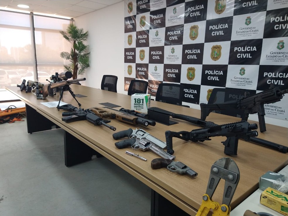 Polícia apreendeu 17 armas armas na casa de CAC que está com registro suspenso. — Foto: Davi César/ SVM