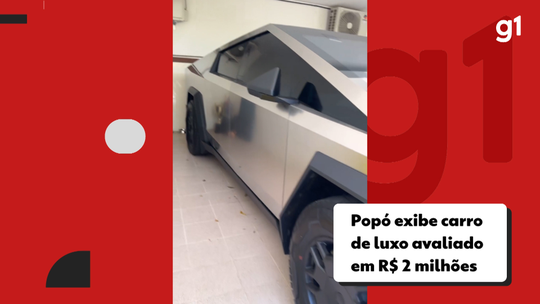 Popó Freitas viaja com Tesla Cybertruck e reclama de abordagens em postos policiais na estrada: 'carteira não está atrasada' - Programa: G1 BA 