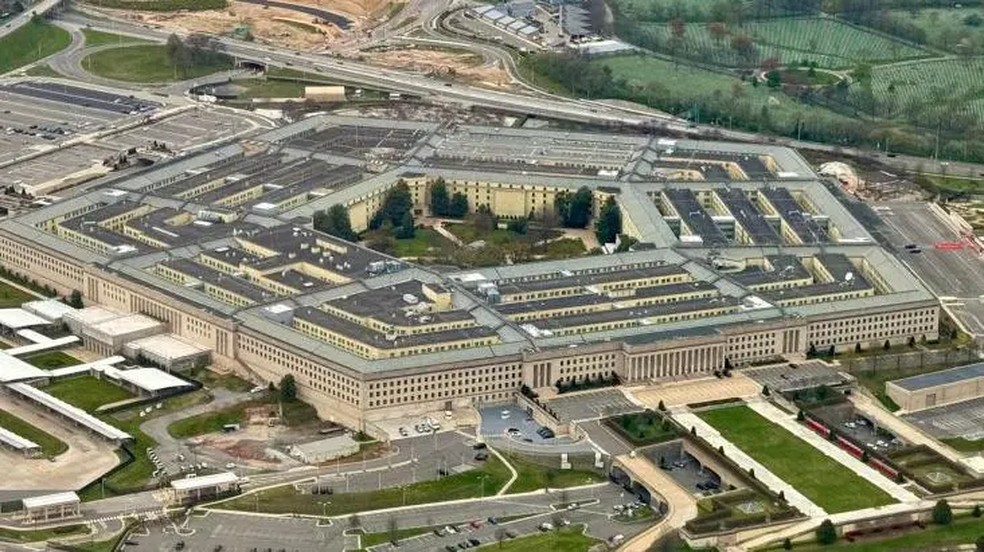 Imagem aérea do Pentágono, sede do Departamento de Defesa dos Estados Unidos.  — Foto: Getty Images