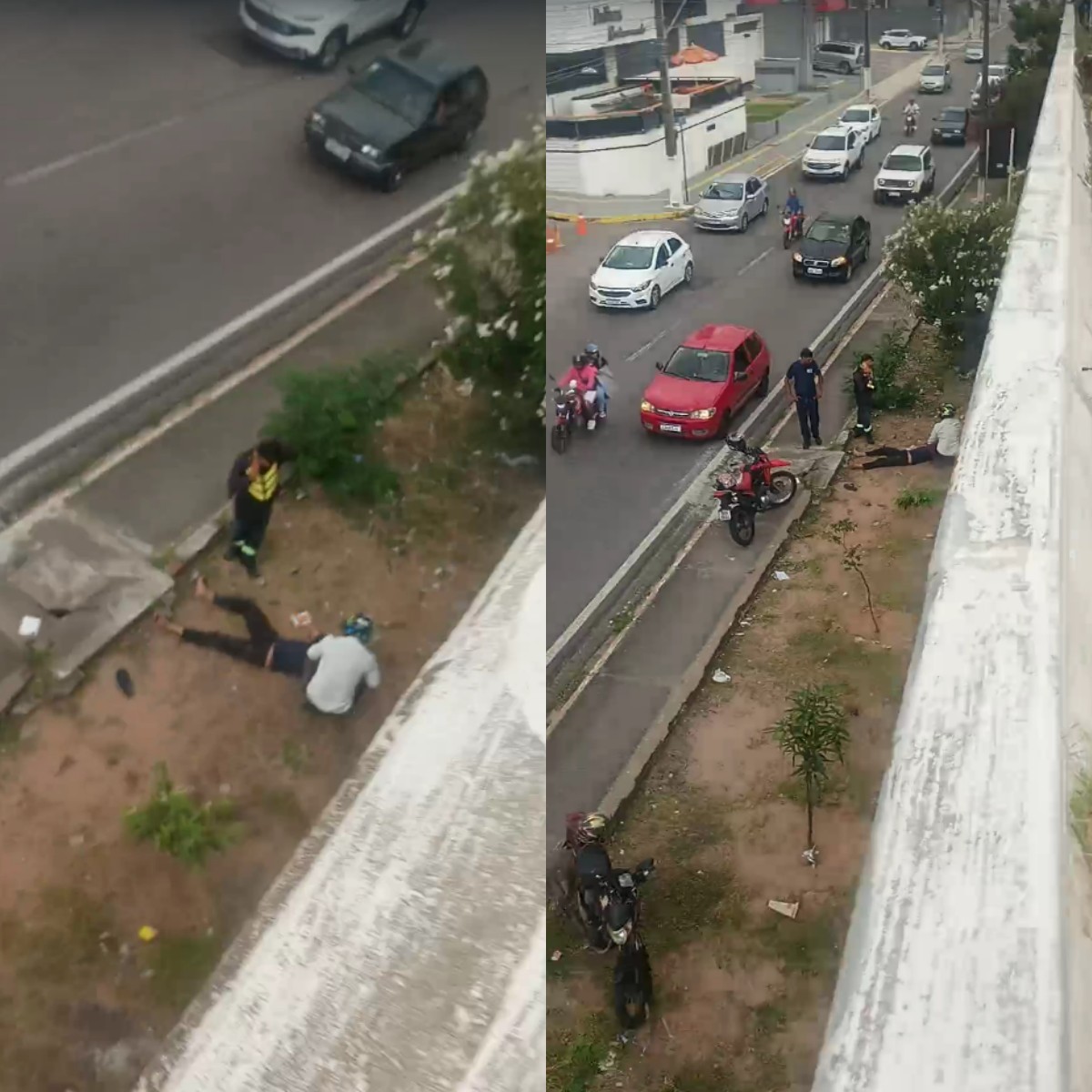 Motociclista cai de cima de viaduto na BR-101, em Natal