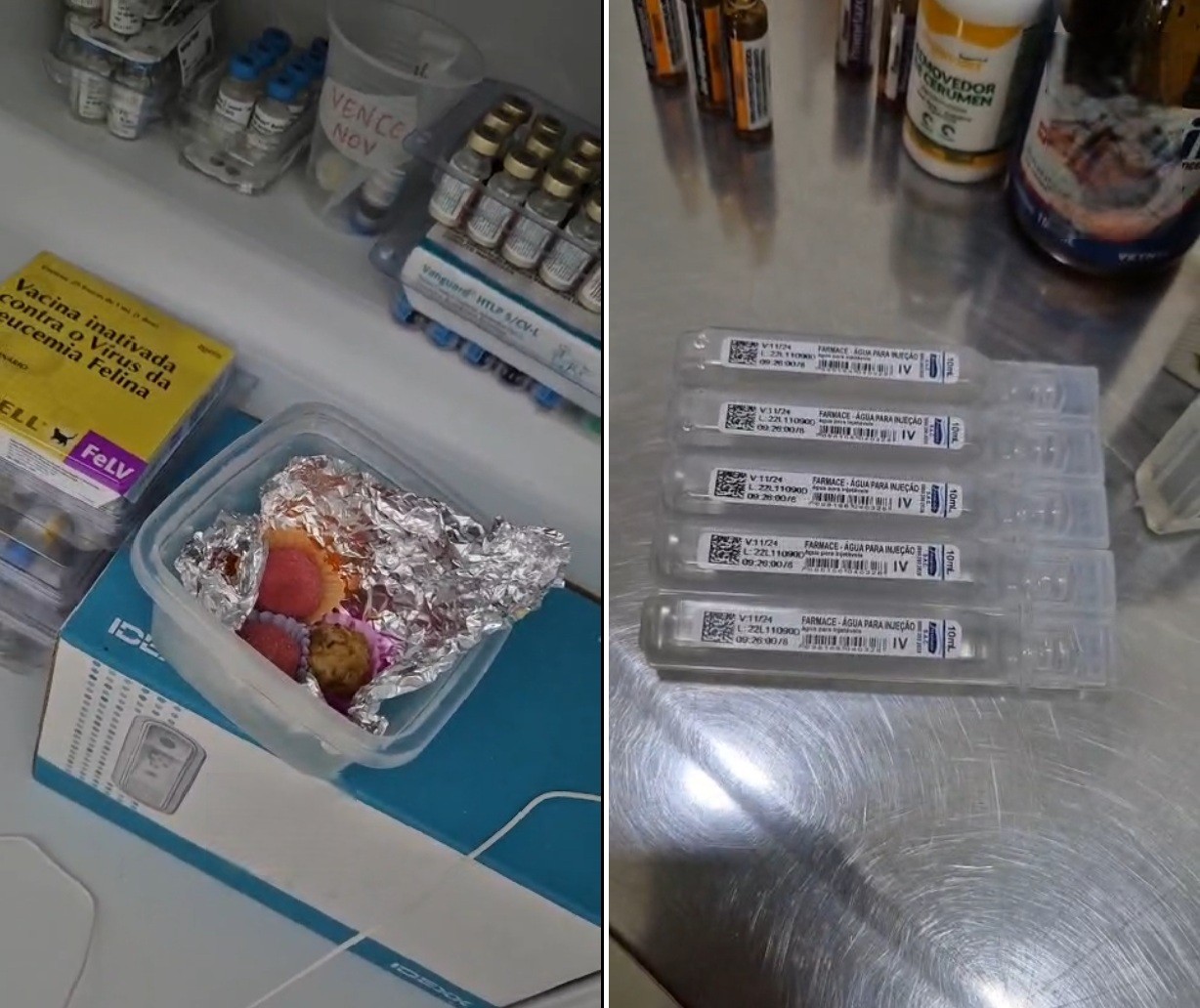 Doces de festa são achados junto a vacinas em clínica veterinária de Cabo Frio