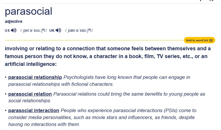 'Parassocial', termo que explica reação de fãs de Taylor Swift ao noivado da cantora, é a palavra do ano do Dicionário de Cambridge