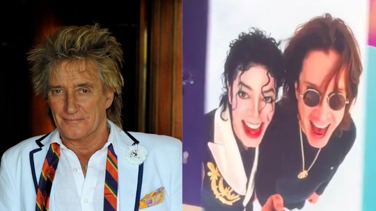 Rod Stewart exibe vídeo de IA com Ozzy Osbourne, Kurt Cobain e outros artistas tirando selfie no céu - Músico exibiu imagens nos shows durante a música 'Forever Young' como forma de homenagem a Ozzy.