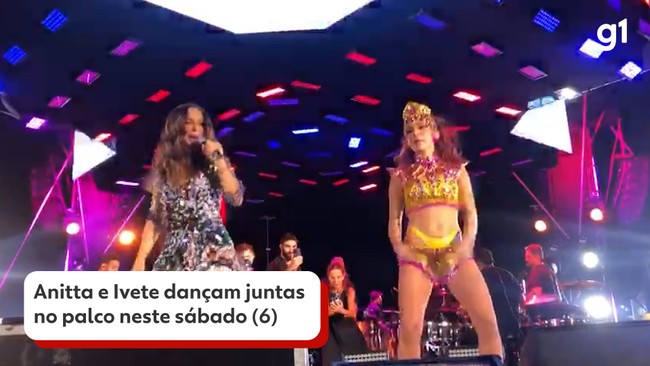 Anitta e Ivete danam juntas em ensaio de carnaval na Bahia