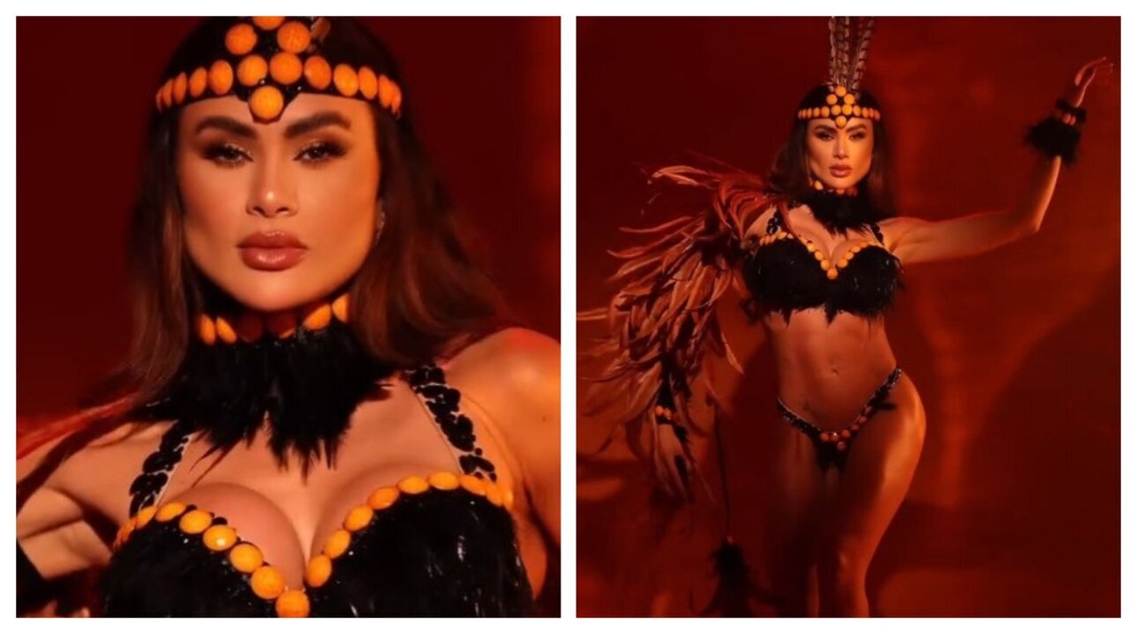 Rainha da Gaviões mostra primeiro look do sábado de carnaval de SP