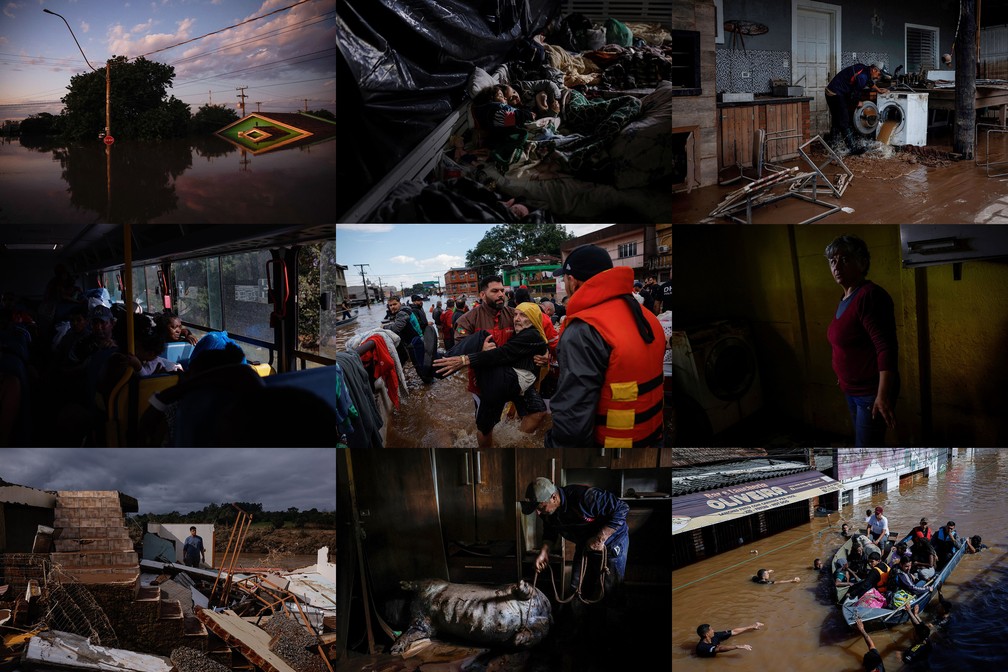 Série de fotos da cobertura jornalística das enchentes no Rio Grande do Sul foi vencedora na categoria Histórias — Foto: Amanda Perobelli/Reuters via World Press Photo/Divulgação