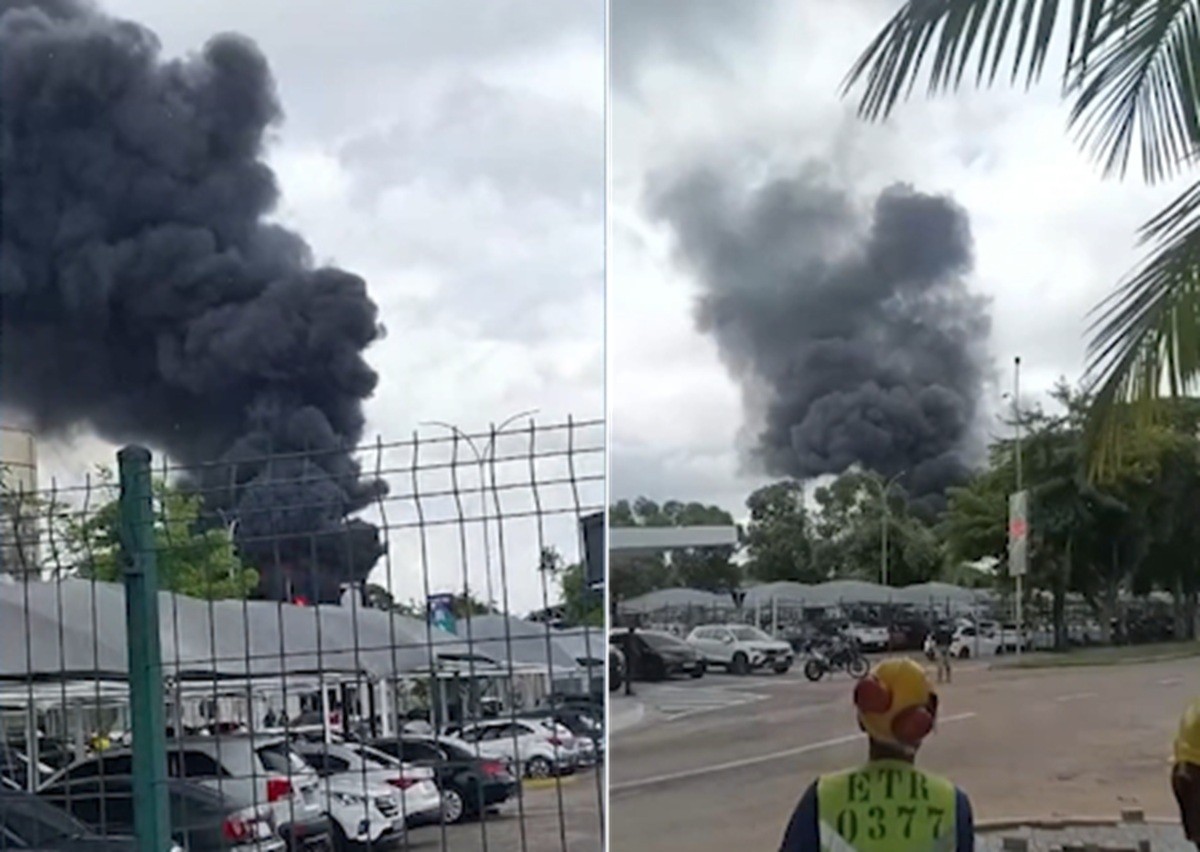 Incêndio atinge área externa do Aeroporto Internacional de Belém