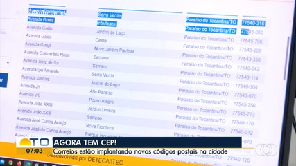 Novos códigos postais estão sendo implantados em Paraíso do Tocantins