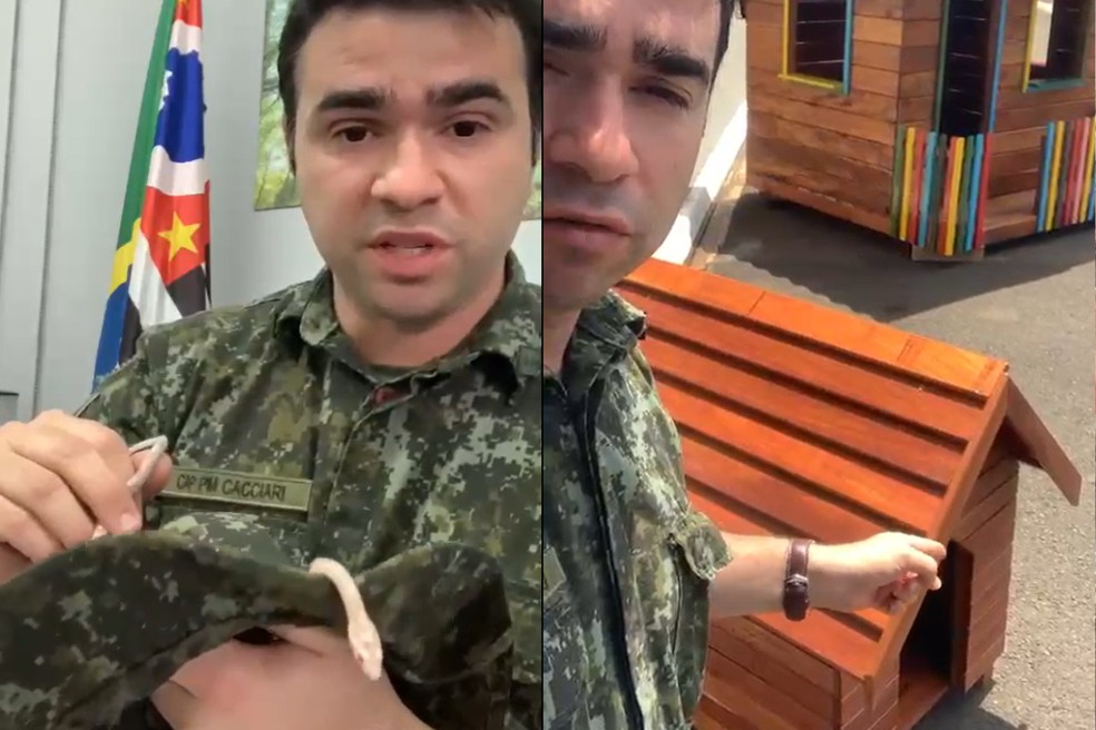 Ocorrências e ações sociais são compartilhadas pelo capitão — Foto: Reprodução/Júlio Cacciari