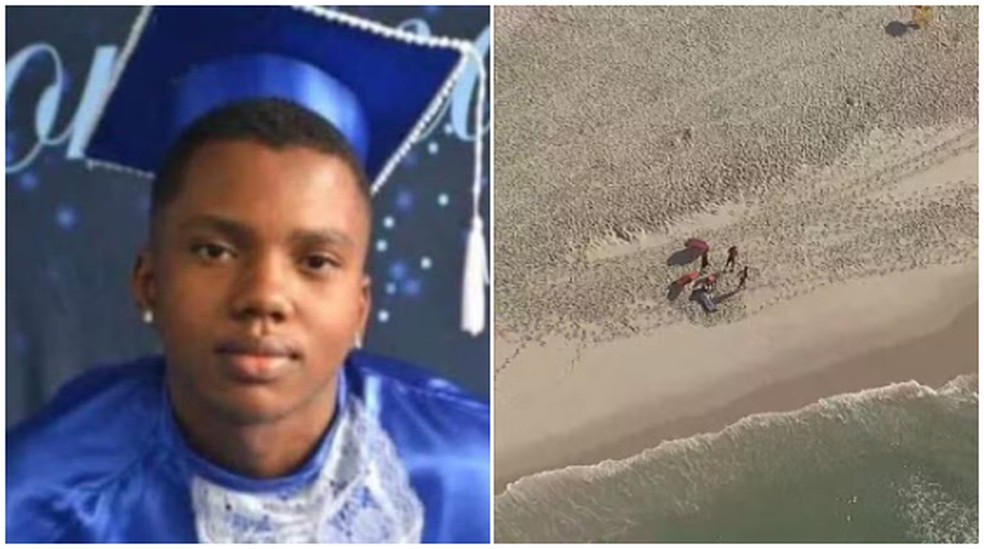 Igor Manoel Paulo se afogou no mar da Barra da Tijuca neste domingo (7). Família reconheceu corpo encontrado na manhã desta segunda (8) — Foto: Reprodução/TV Globo
