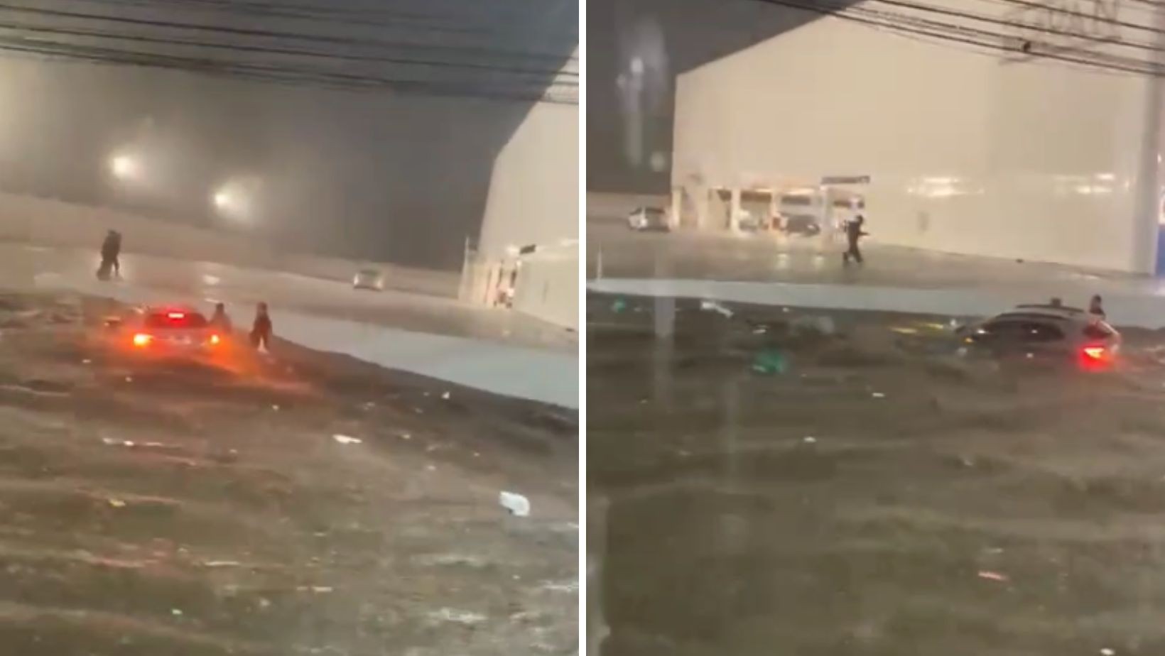 Chuva em São José dos Campos: avenida no Monte Castelo vira 'rio' e carro fica submerso