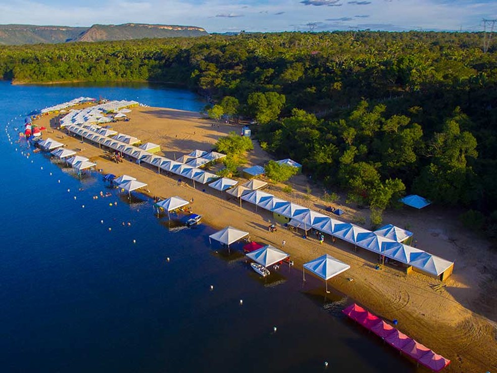 Praia do Funil é uma das mais populares do Tocantins — Foto: Prefeitura de Miracema do Tocantins/Divulgação
