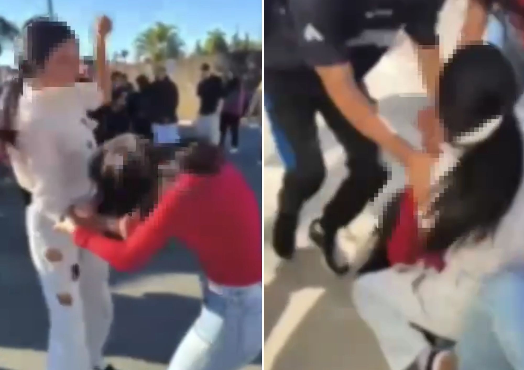 Aluna agride colega na saída de escola após discussão por ex-namorado no interior de SP; VÍDEO