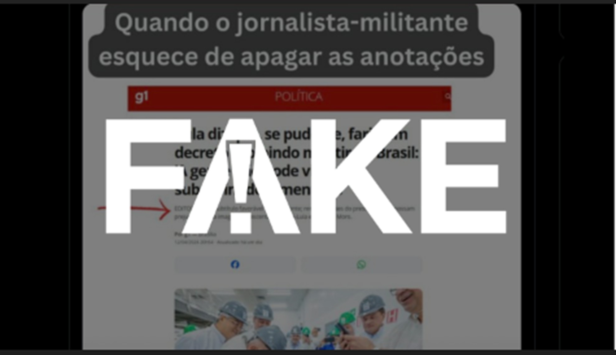 É #FAKE página do g1 com instrução para prejudicar Moro