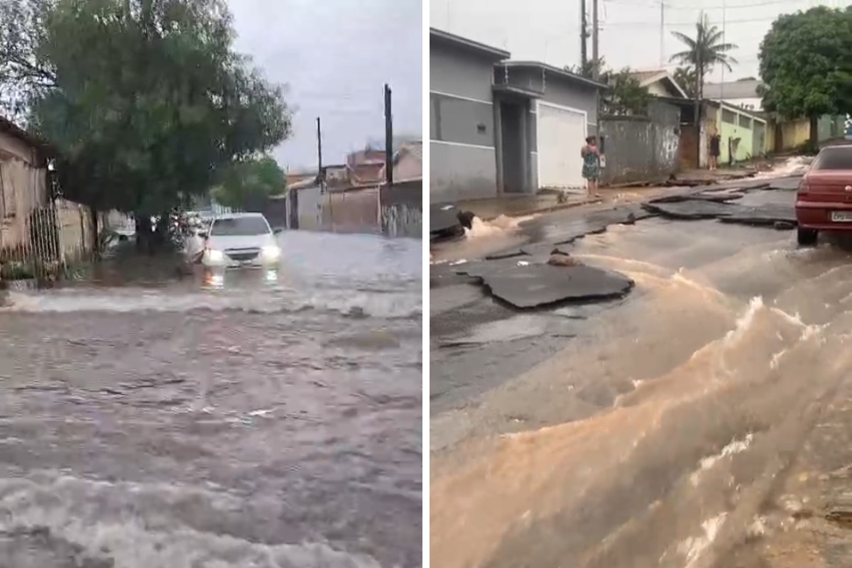 Chuva forte causa alagamentos, queda de árvore e danos em supermercado em Cosmópolis