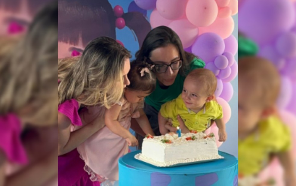 3 de 6
Davi e Liz são filhos de Natália e Rafaela, irmãs que dividiram o quarto da maternidade em Jaú (SP) — Foto: Arquivo pessoal