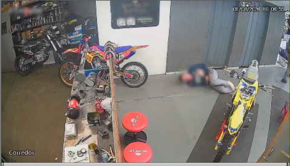 PM atira 4 vezes contra dono de oficina mecânica no RS — Foto: Reprodução