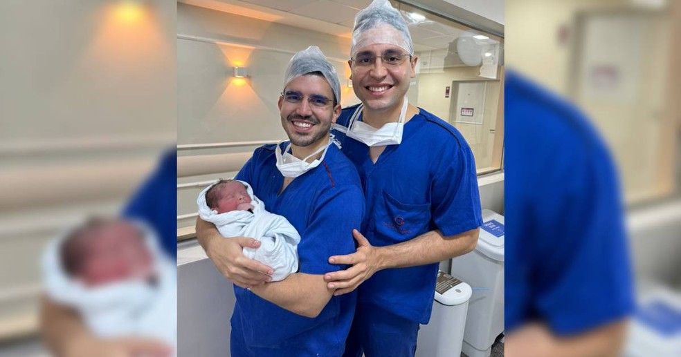 Bruno e Luan compartilhavam o sonho da paternidade, e se tornaram pais do pequeno Levi — Foto: Arquivo pessoal