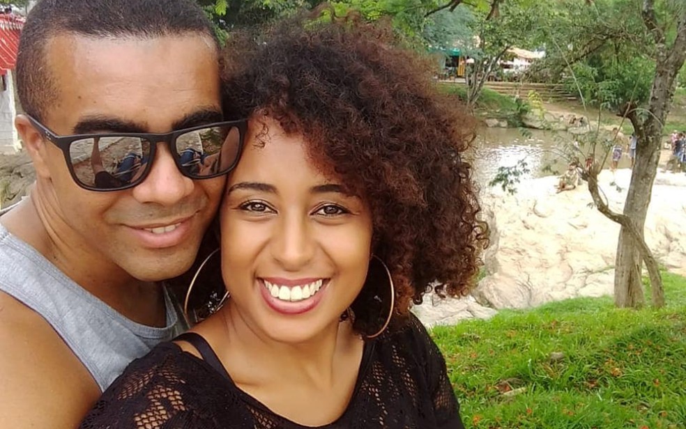 Jhader de Melo e a esposa, Nathali Haydee — Foto: Reprodução/Redes Sociais