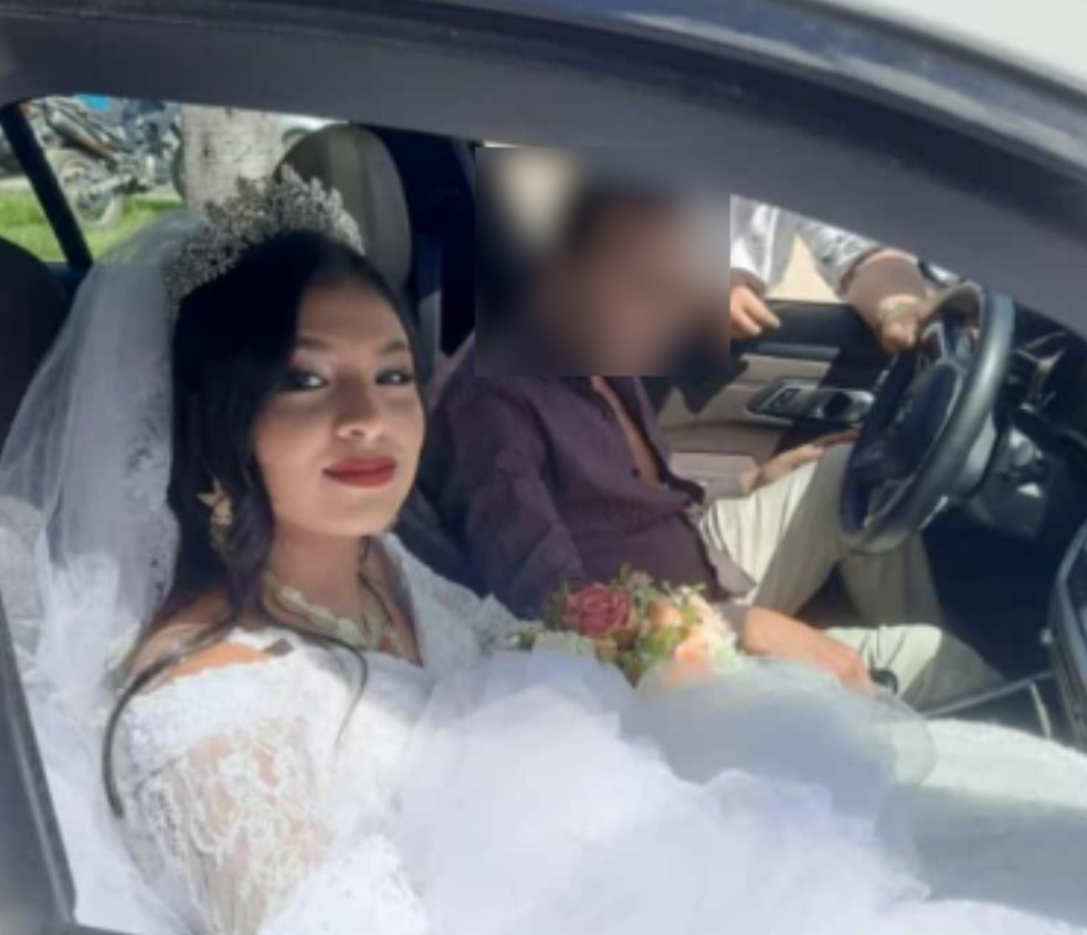 Hyara Flor no dia do seu casamento — Foto: Redes sociais