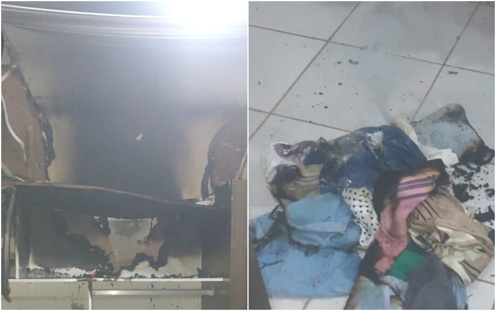 Celular explode enquanto carregava, provoca incêndio e destrói quarto de casa em Goiás 