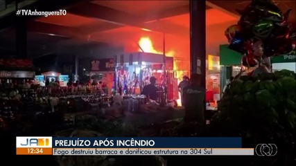 Fogo destruiu barraca e danificou estruturas na feira da 304 Sul