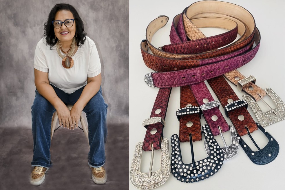 1 de 4
Katia Mastroto criou a marca UnaPele Couros, a partir de pele de tilápia, no interior de SP — Foto: Katia Mastroto/Reprodução