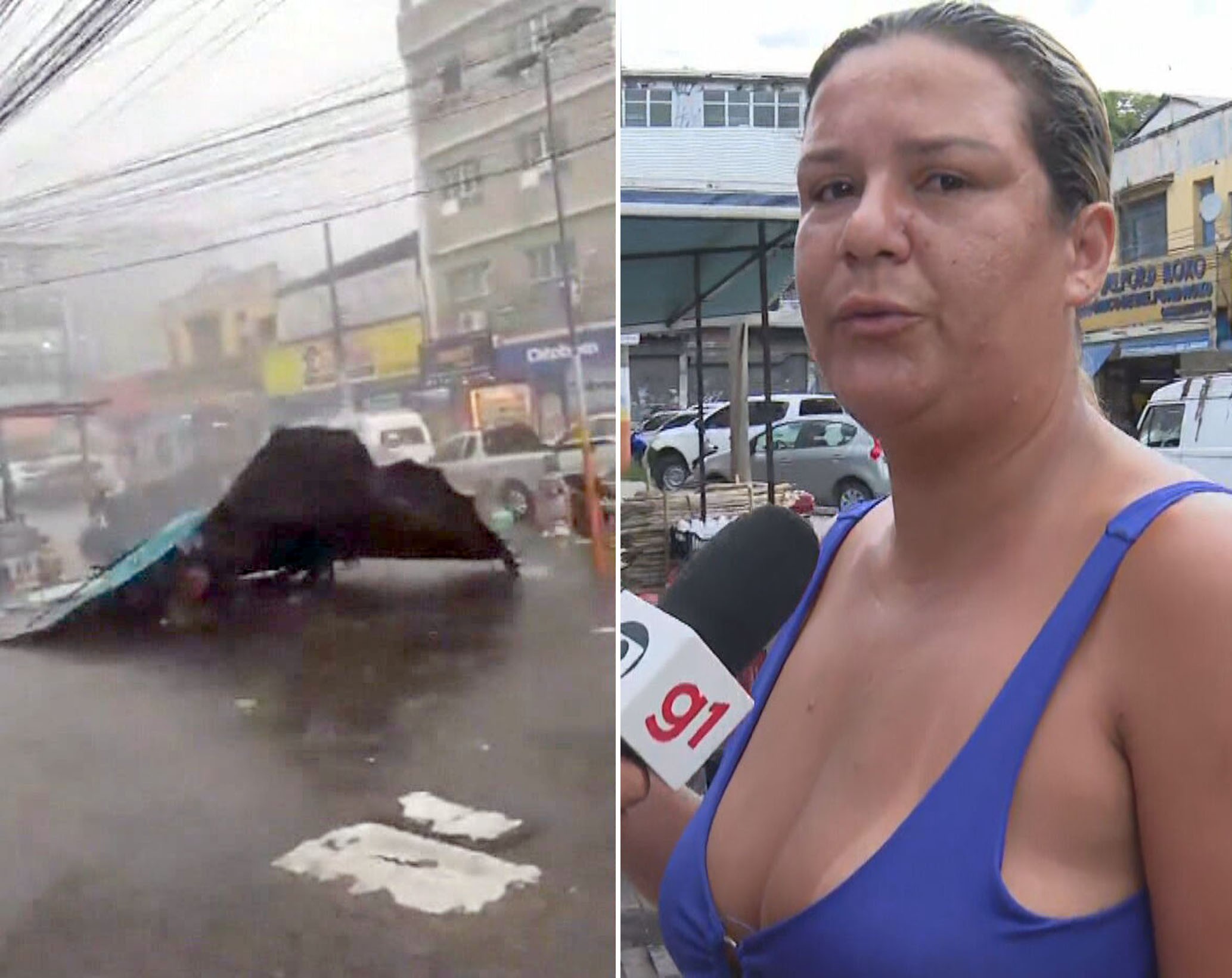 Dona de barraca de pastel que virou em temporal no RJ conta que cliente se machucou: ‘Ela estava tentando me ajudar a segurar’