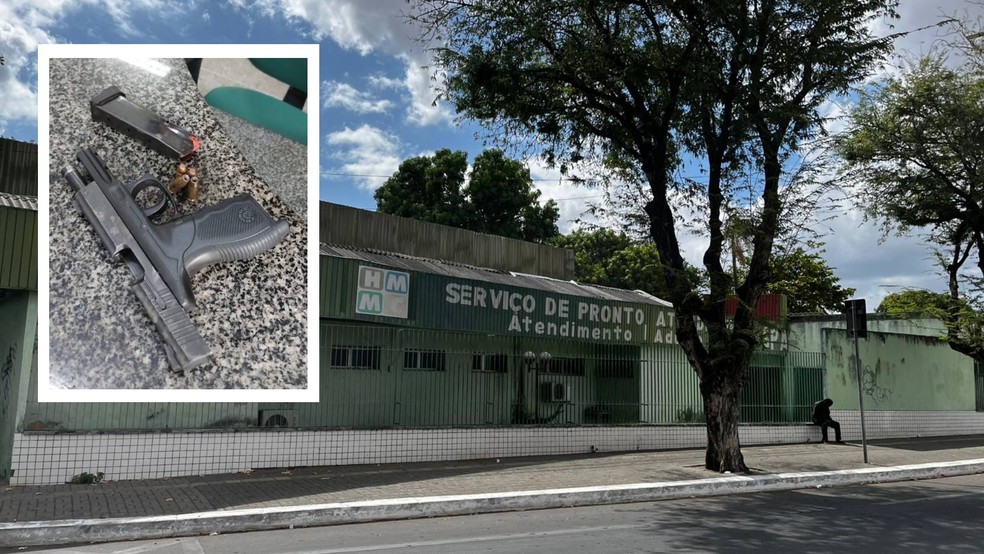 Suspeitos invadiram Hospital de Maracanaú para tentar matar paciente — Foto: Isaac Macêdo/SVM