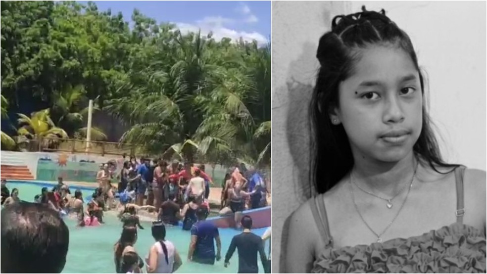 Criança de 10 anos morreu após se afogar em parque aquático no interior do Ceará. — Foto: Jardel Pessoa; Reprodução.