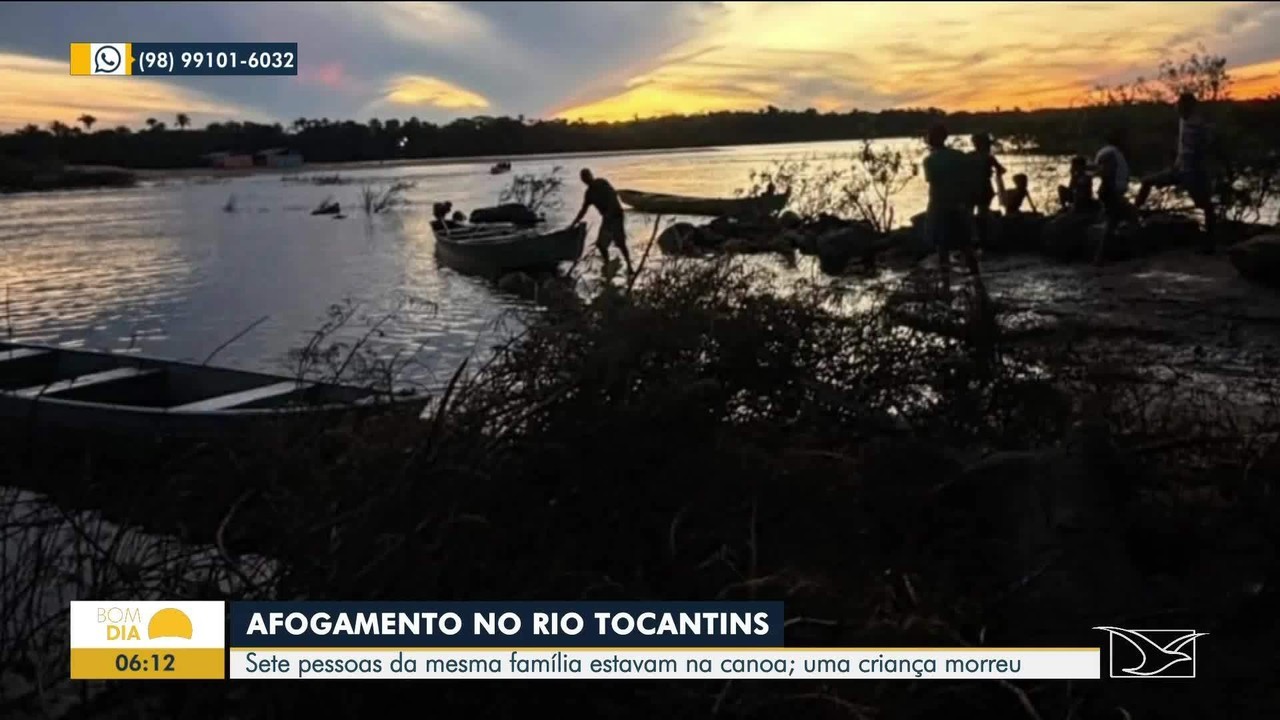 Criança morre e quatro pessoas da mesma família desaparecem após barco virar no rio Tocantins, no MA