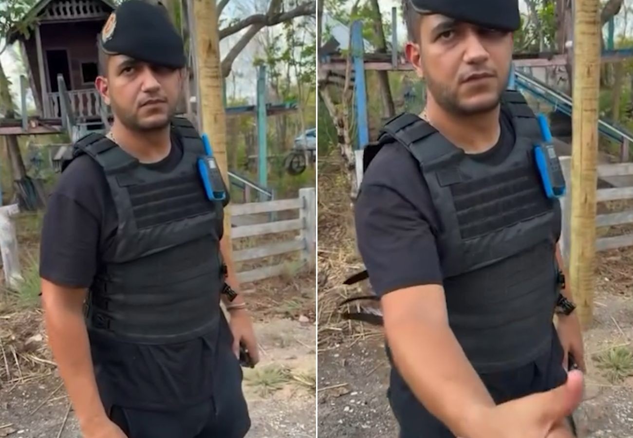 Juliano, da dupla com Henrique, se veste de PM e vídeo diverte internautas nas redes sociais