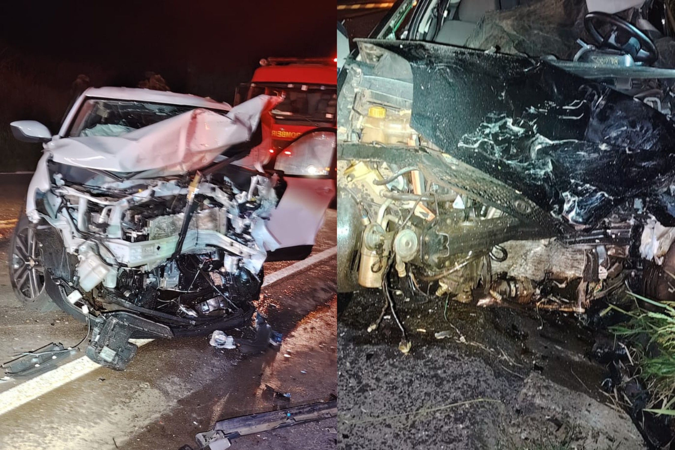 Carro invade contramão, bate em outros dois veículos e deixa dois mortos no Paraná
