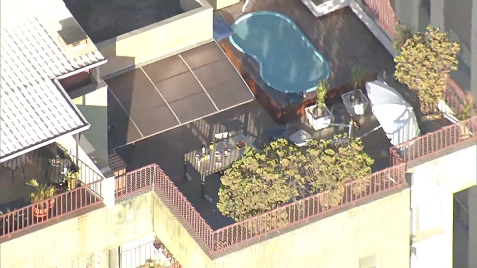 Imagem aérea do apartamento do casal em Belo Horizonte — Foto: Reprodução/TV Globo