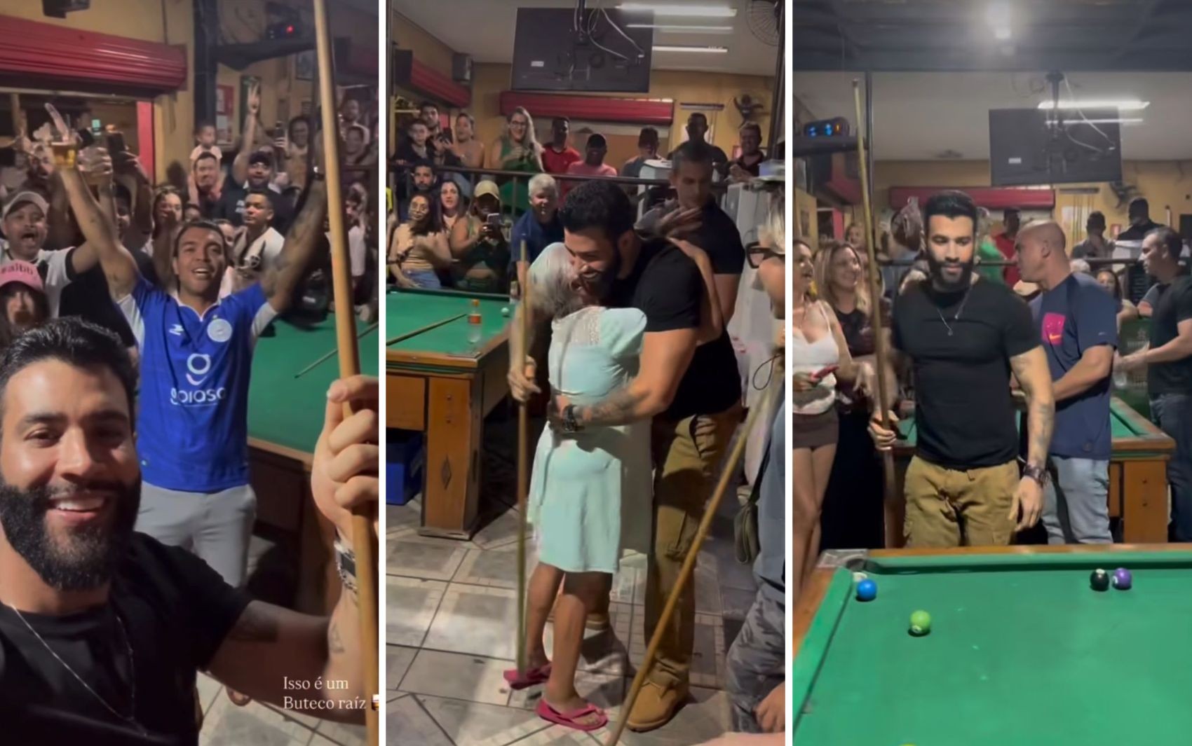 Gusttavo Lima surpreende ao ir jogar sinuca em bar de Goiânia; vídeo