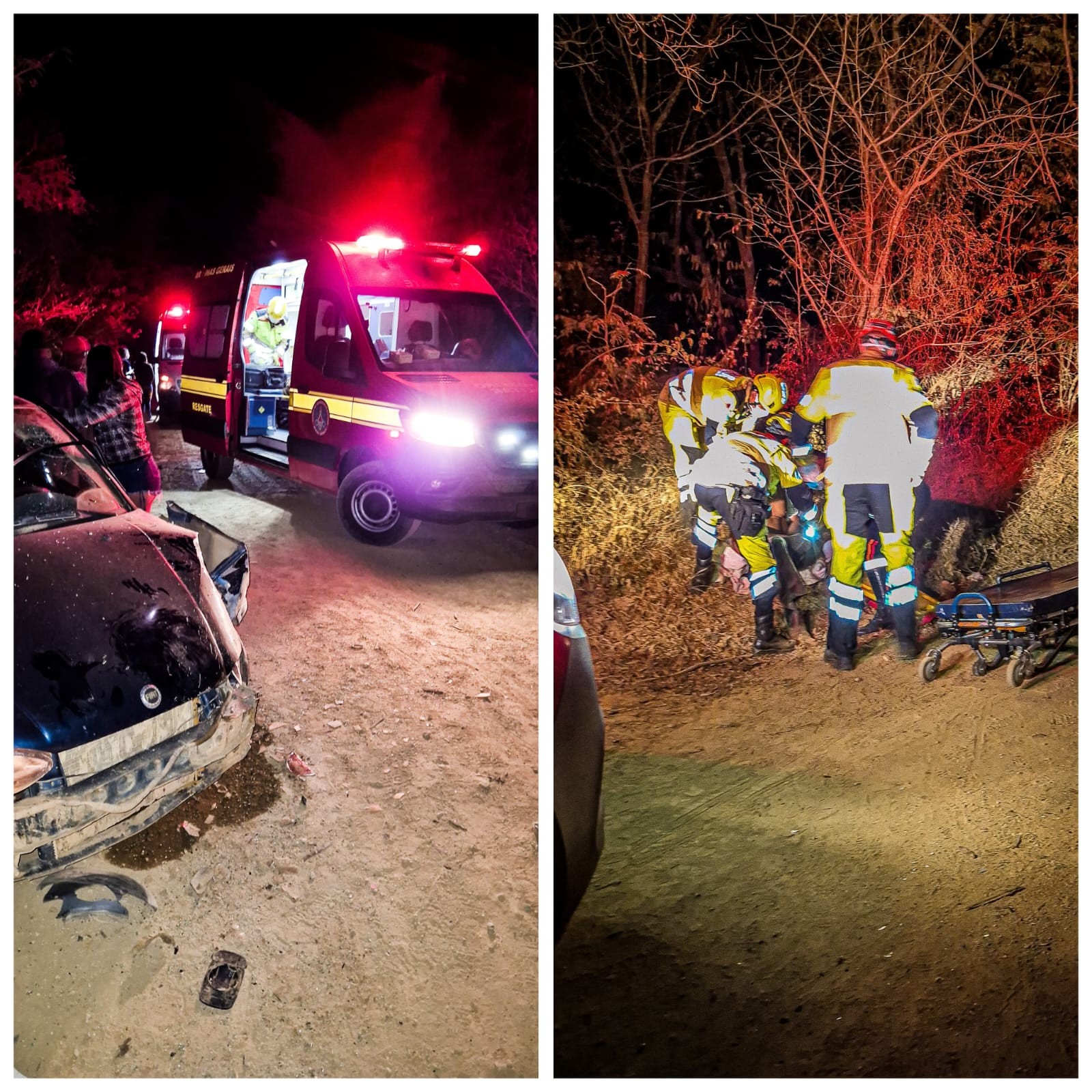 Duas pessoas ficam feridas após caminhonete ser atingida por carroceria de caminhão na zona rural de Pedras de Maria da Cruz