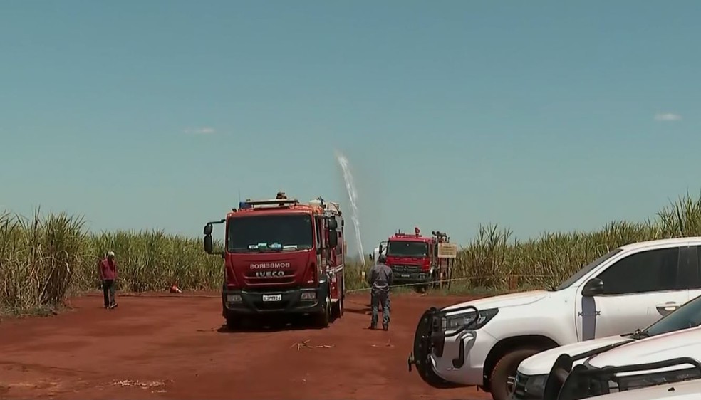 Gasolina jorra de oleoduto da Petrobras, alvo de tentativa de furto entre Sales Oliveira e Orlândia, no interior de SP — Foto: Marcelo Moraes/EPTV