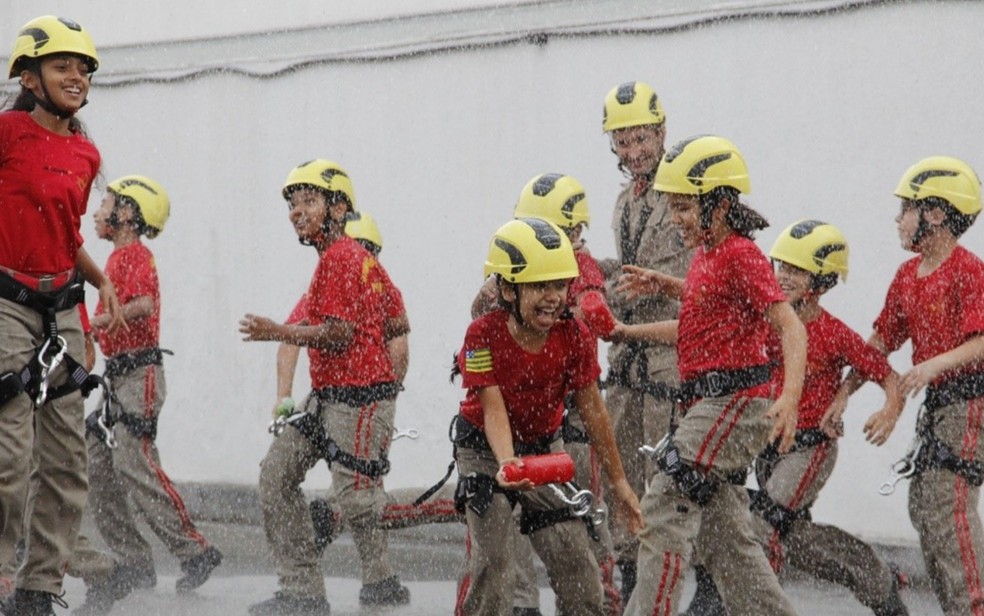 Programa Educacional Bombeiro Mirim (Proebom), do Corpo de Bombeiros de Goi&aacute;s &mdash; Foto: Divulga&ccedil;&atilde;o/Bombeiros