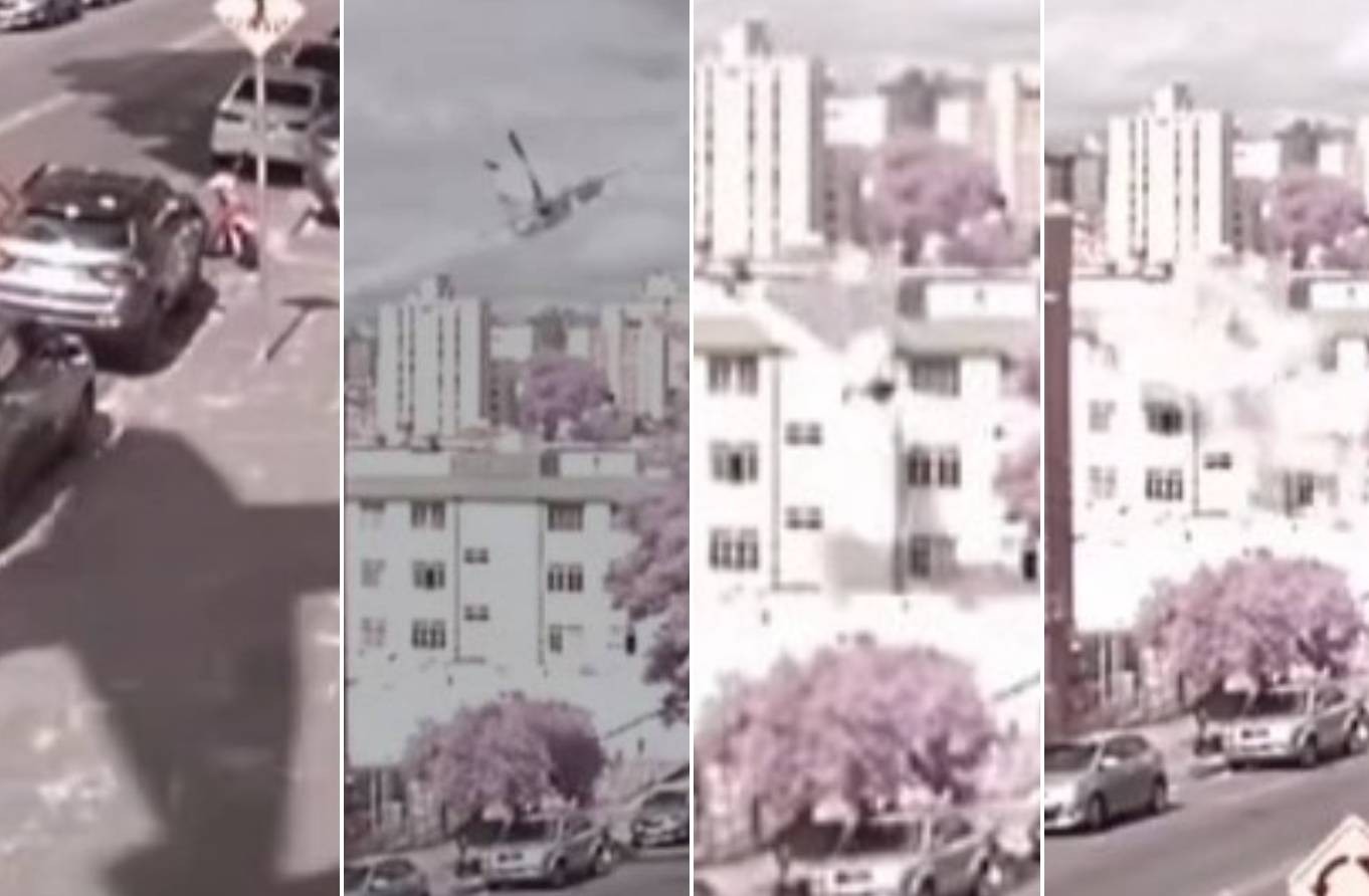 VÍDEO: nova imagem mostra sombra de avião e momento em que prédio é atingido de frente em BH