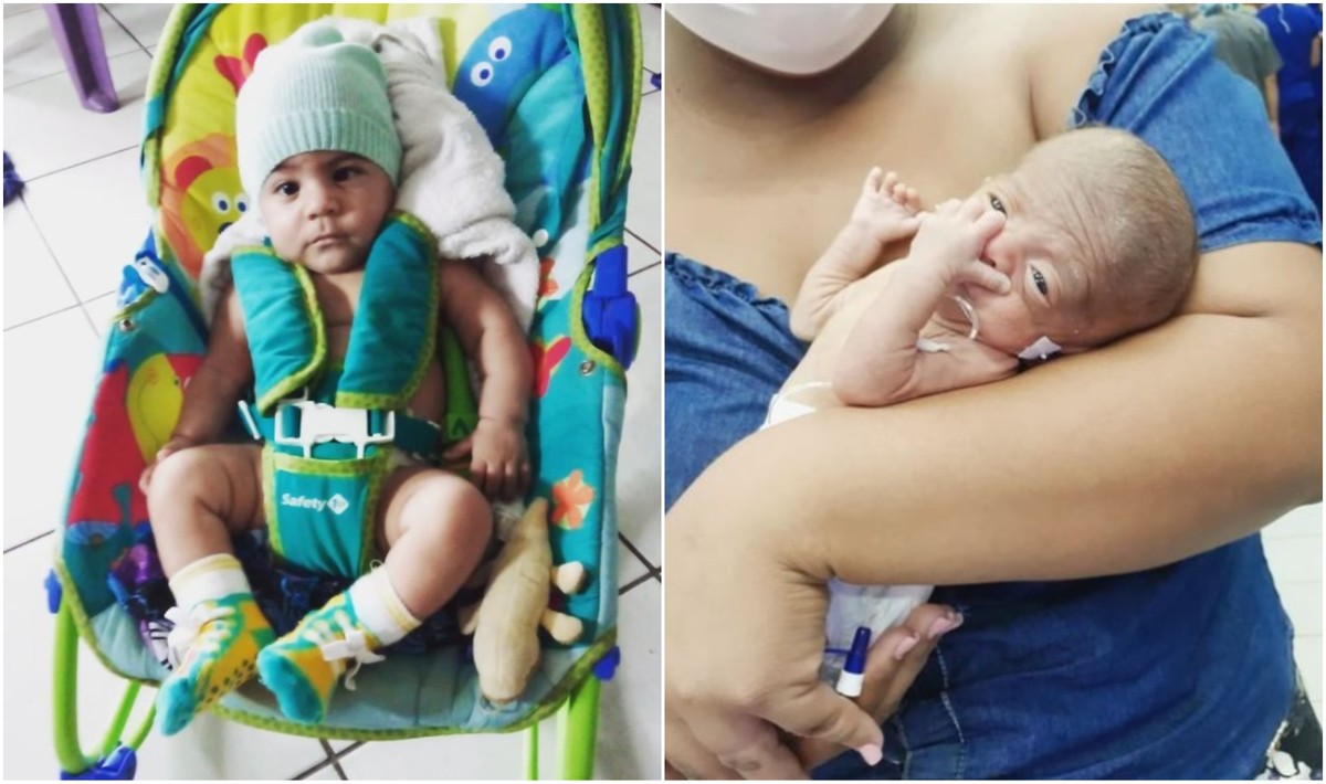 Recém Nascido Cinco Meses De Bebe Bebê Que Nasceu Com Quase Kg