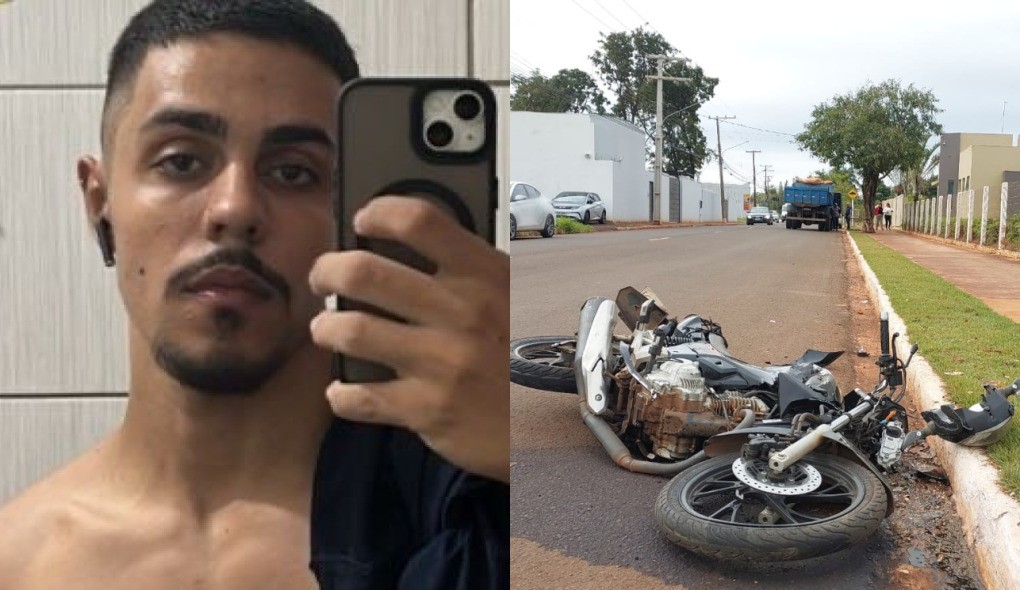 Motociclista morre ao ser atropelado por caminhão de caçamba em avenida de Campo Grande