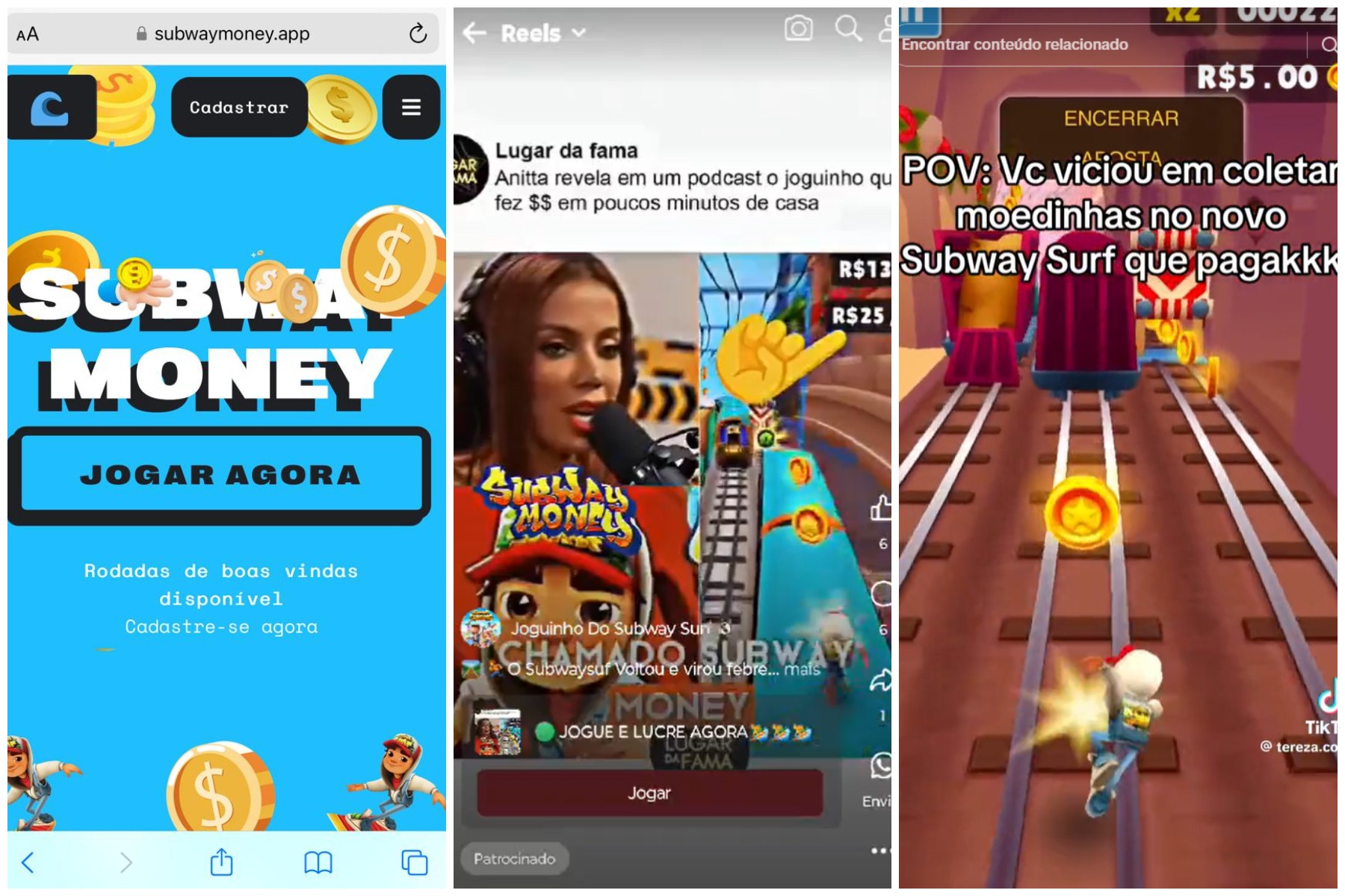 ‘Subway Money’: golpistas criam deepfakes de famosos para prometer dinheiro em jogo falso