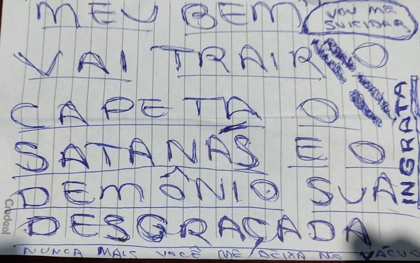 Mulher é assassinada no oeste da Bahia e suspeito deixa bilhete ao lado do  corpo: 'vai trair o capeta' | Bahia | G1