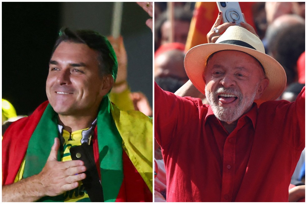 Flávio Bolsonaro e Lula — Foto: REUTERS/Diego Vara e REUTERS/Pilar Olivares