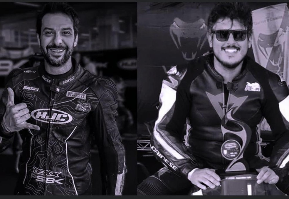 André, à direita e Érico, à esquerda, morreram em acidente na prova do Moto 1000 GP em Cascavel — Foto: Moto1000GP/Divulgação
