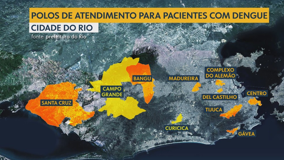 Locais onde os polos funcionarão — Foto: Reprodução/TV Globo