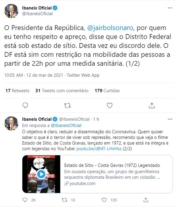 Ibaneis usa Twitter para comentar exoneração de diretor de hospital