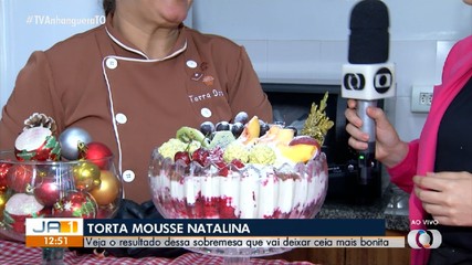 Receita de Torta Mousse Natalina; veja o resultado da sobremesa