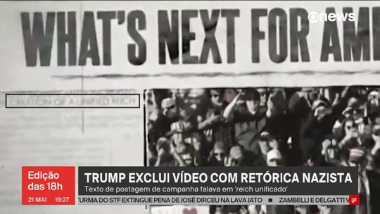 Donald Trump exclui vídeo com retórica nazista - Programa: Jornal GloboNews edição das 18h 