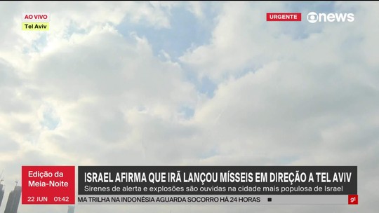 Sirenes e explosões são ouvidas em Tel Aviv, Israel, após ataque dos EUA ao Irã